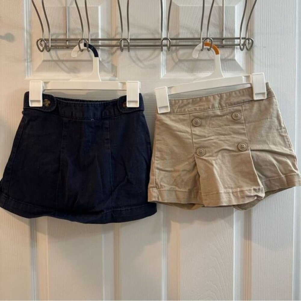Old Navy girls school uniform skorts khaki navy pull on size XS (5) lot